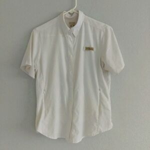 PFG White Lightweight Collard Button-Down Shirt